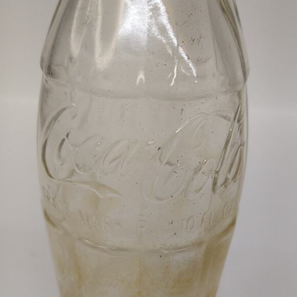 Coca-Cola Embossed Clear Glass No Deposit No Return 10 Ounce Empty Vtg Barn Find - Picture 4 of 16